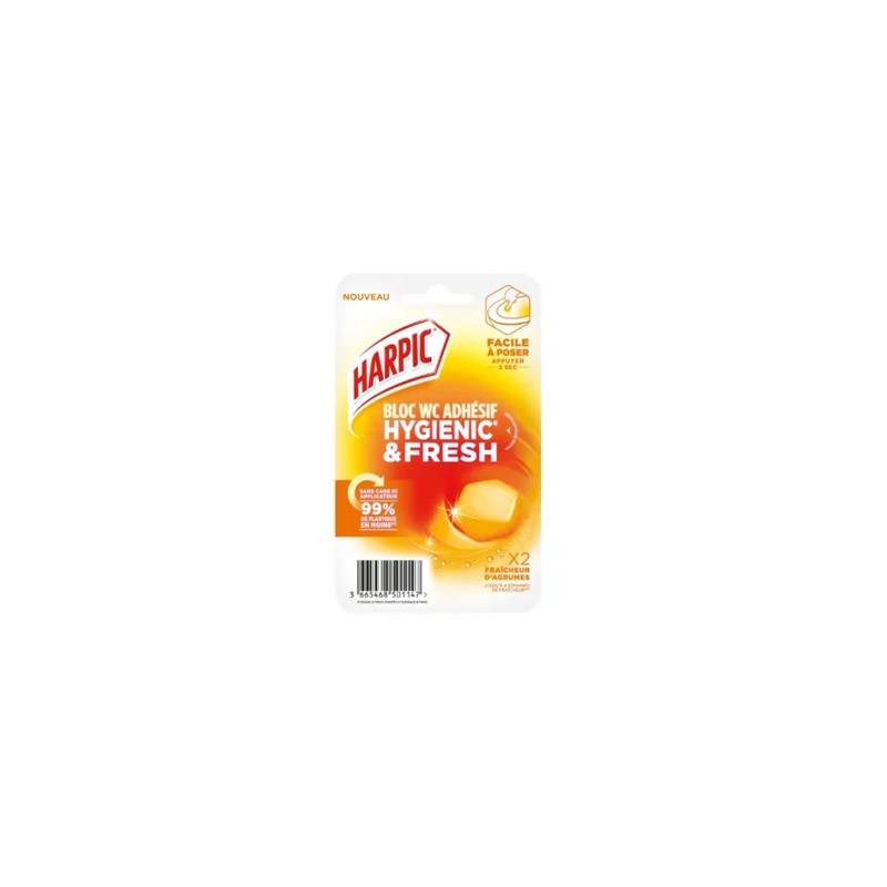 Harpic Toilet Block Adhesive Citrus Freshness X2 Pieces