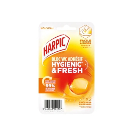 Harpic Toilet Block Adhesive Citrus Freshness X2 Pieces