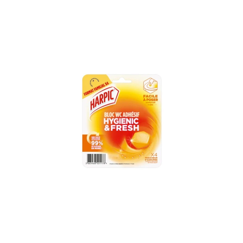 Harpic Toilet Block Adhesive Citrus Freshness Family Size Pack Of 4