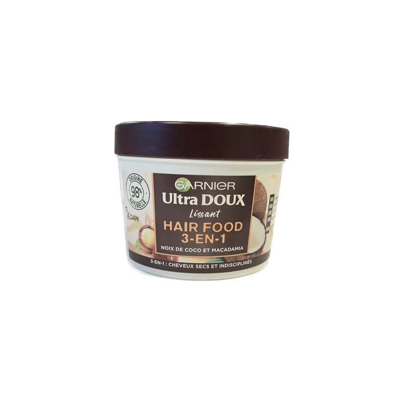 Garnier Ultra Doux 390ml Smoothing Hair Food 3 In 1 Coconut & Macadamia
