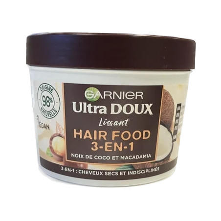 Garnier Ultra Doux 390ml Smoothing Hair Food 3 In 1 Coconut & Macadamia