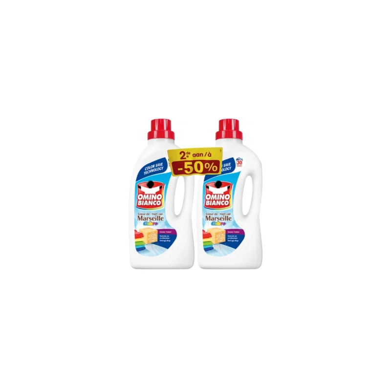 Omino Bianco Liquid Detergent Marseille Color 2x1500ml 30 Washes