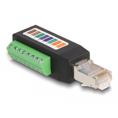 DeLOCK RJ45 plug Cat.5e to Terminal Block Adapter 90° angled