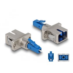 DeLOCK Coupleur hybride de fibre optique LC Simplex mâle à SC Simplex femelle, bleu