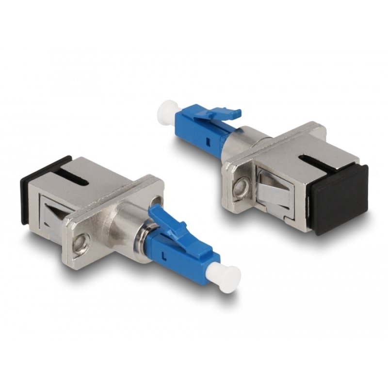 DeLOCK Coupleur hybride de fibre optique LC Simplex mâle à SC Simplex femelle, bleu