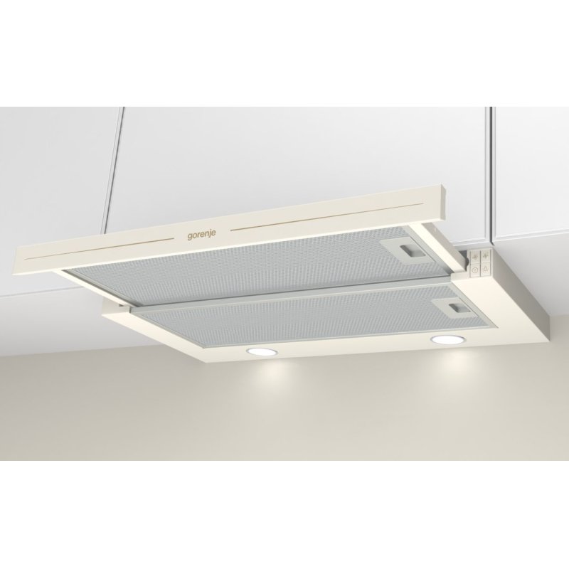 Gorenje BHP62CLI cooker hood Semi built-in (pull out) Ivory 435 m³/h