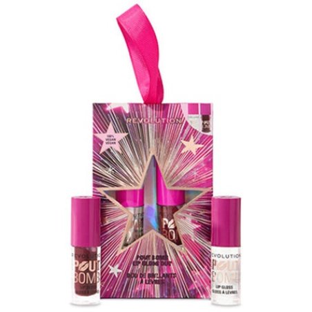 Makeup Revolution Pout Bomb Plumping Mini Lip Gloss Set Mauve