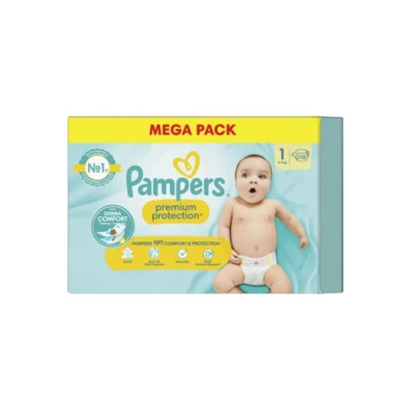 Pampers Premium Protection Mega Pack Size 1 25kg 112 Pieces