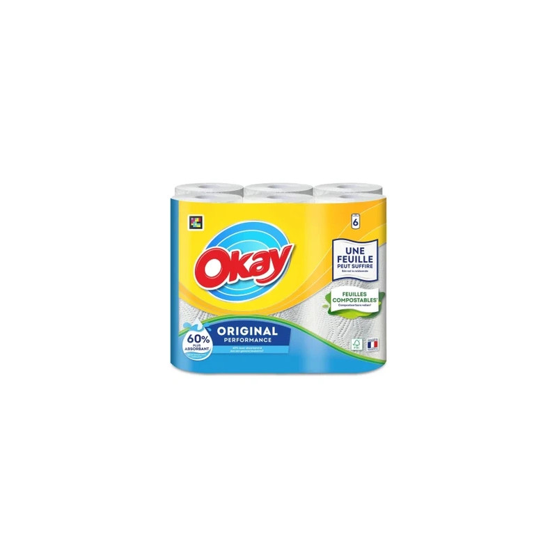 Okay Kitchen Roll 2ply 4 X 6pack Original Paper Towels