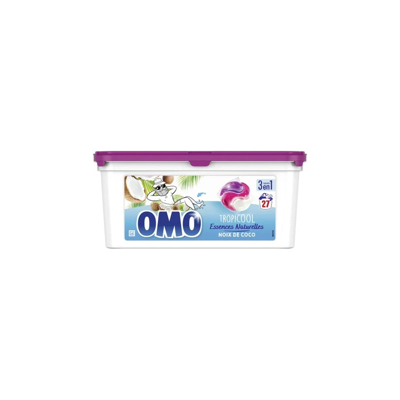 Omo 27 Pods 3 In 1 Tropicool Natural Coconut Essences