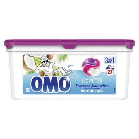 Omo 27 Pods 3 In 1 Tropicool Natural Coconut Essences