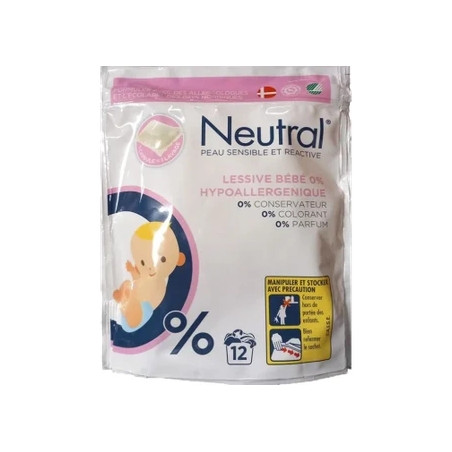Neutral Pods 12 X 265g Baby Laundry Detergent 0 Hypoallergenic
