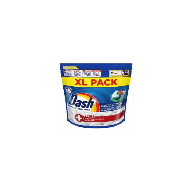 Dash Dash 4in1 Platinum Pods 35 Pods Of 233 Grams Extra Stain Remover