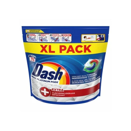 Dash Dash 4in1 Platinum Pods 35 Pods Of 233 Grams Extra Stain Remover