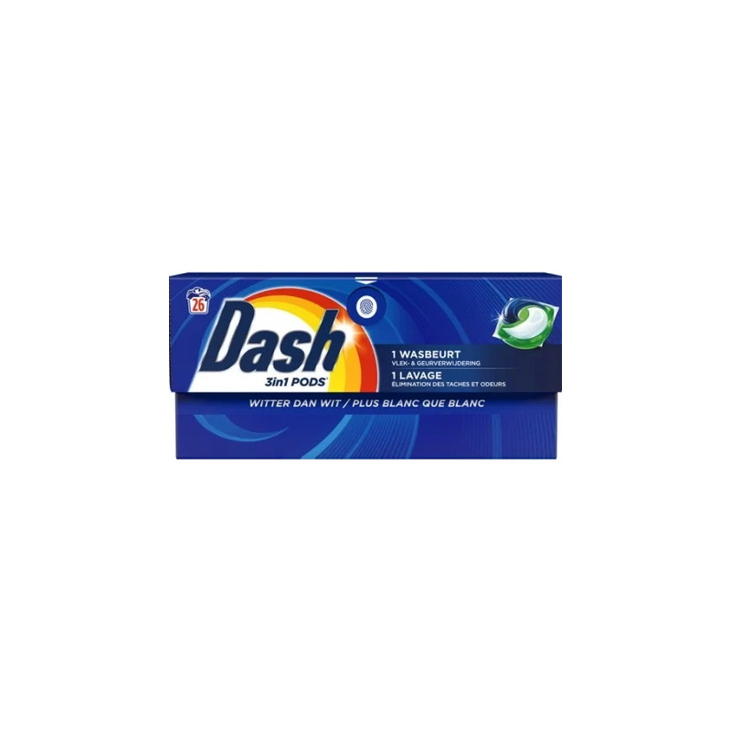 Dash 3in1 Laundry Pods Whiter Than White 26 Pods Of 182g