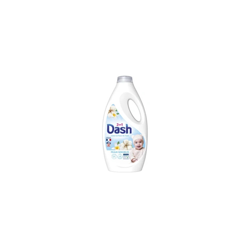 Dash Liquid Detergent Cotton & Tiare Flower 32 Washes 1440 Milliliters
