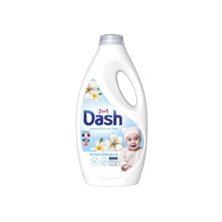 Dash Liquid Detergent Cotton & Tiare Flower 32 Washes 1440 Milliliters