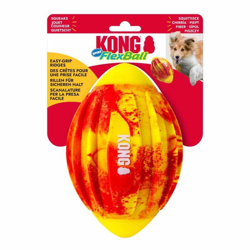Kong - Flexball Sportfootball - 18 x 14.5 x 14.5 cm