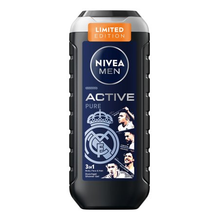 NIVEA MEN Active Pure Real Madrid 250 ml Gel douche Hommes Corps, visage et cheveux Fraicheur