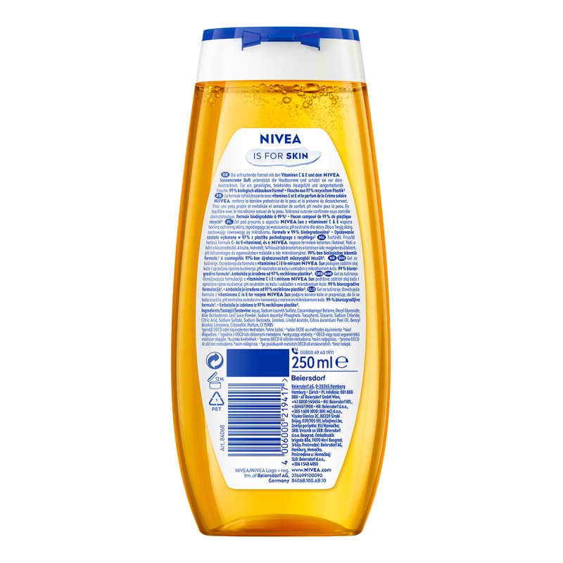 NIVEA Summer Happiness 250 ml Gel douche Femmes Corps Fruité