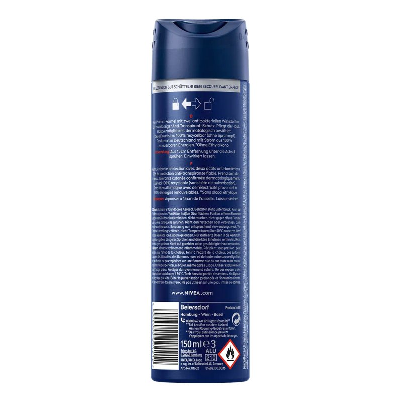 NIVEA MEN Dry Impact Hommes Déodorant spray 150 ml 1 pièce(s)