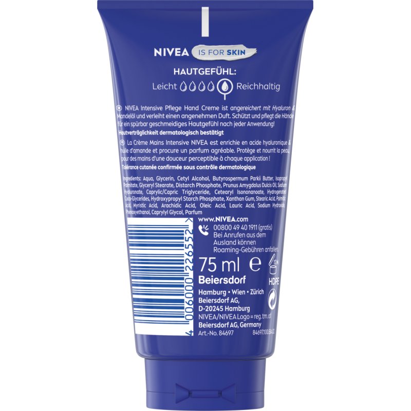 Nivea Hand Cream Intensive Care 75ml Tub