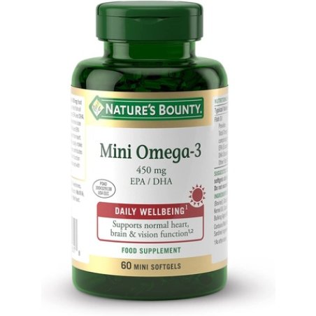 Nature's Bounty Mini Omega-3 450mg EPA/DHA Mini Softgels 60 Softgels