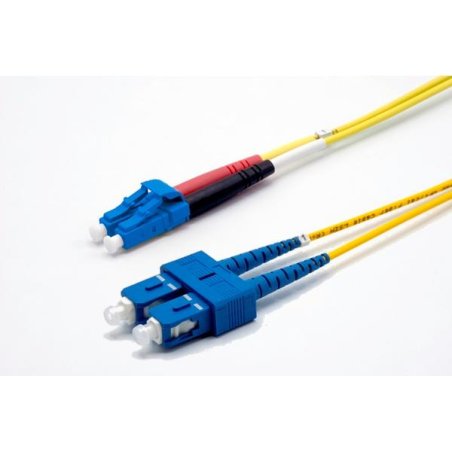30m SC-UPC/LC-UPC G652D OS2 2.0mm LS0H yellow zip cord
