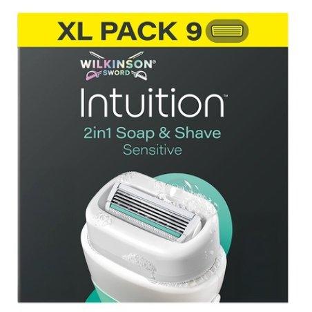 Wilkinson Sword Intuition 2in1 Soap & Shave Sensitive Blades For Razor 9 Pieces
