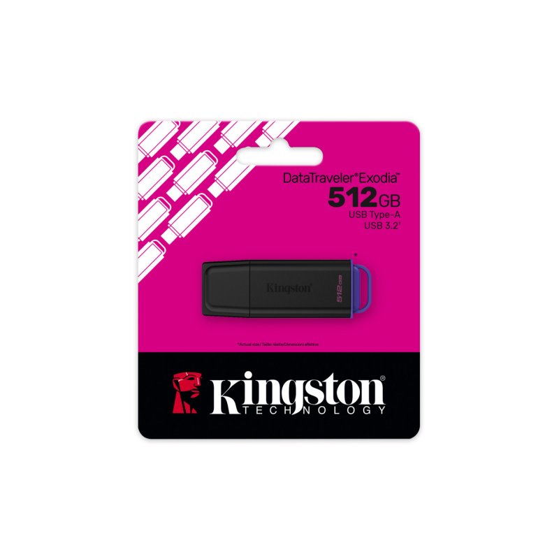 512GB PORTABLE USB 3.2 GEN 1 DATATRAVELER EXODIA BLACK/PURPLE