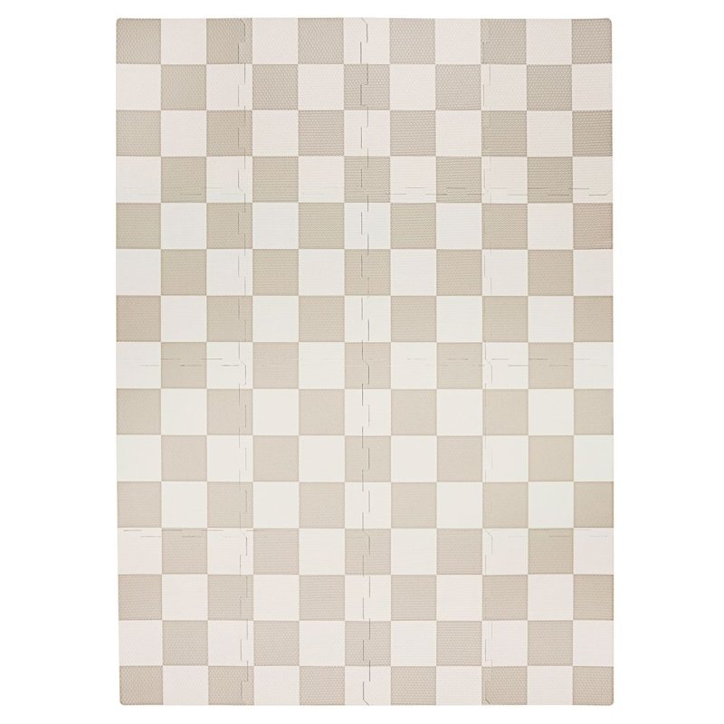 3 Sprouts - EVA Foam Puzzle Mat - Checkerboard beige - 171 cm x 123 cm