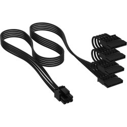 Corsair Kabel, Type 4, SATA Power Connector, 405mm, 520mm, 635mm, 750mm, einzeln ummantelt -schwarz