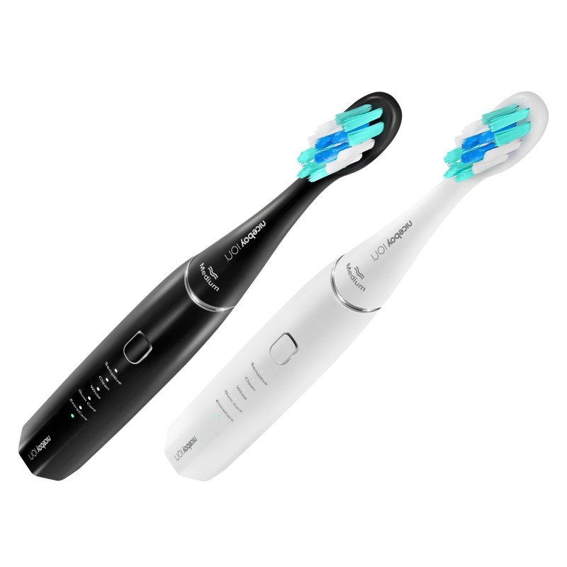 Niceboy SONICDUOPACK brosse à dents électrique Adulte Brosse à dents vibrante Noir, Blanc