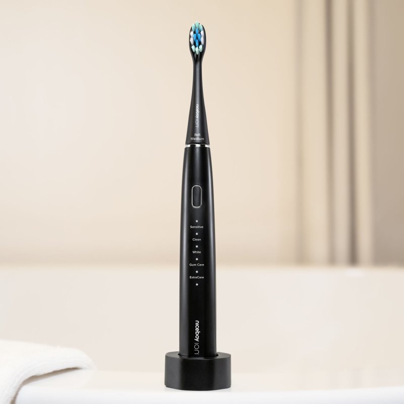 Niceboy SONICDUOPACK brosse à dents électrique Adulte Brosse à dents vibrante Noir, Blanc
