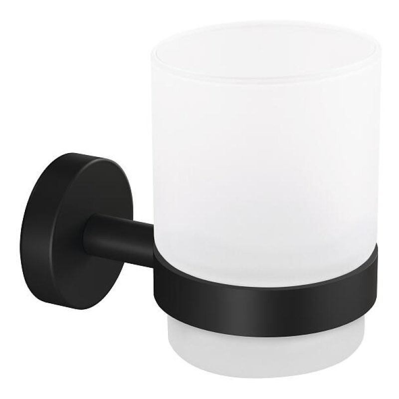 tesa Zahnputzbecherhalter MOON schwarz, weiß