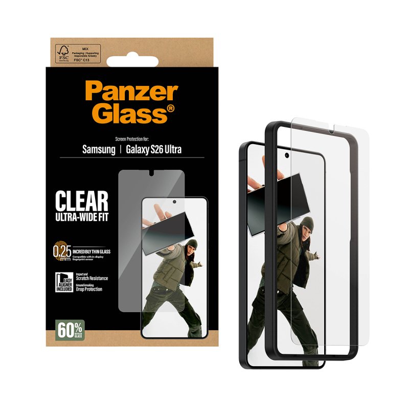PanzerGlass Screen Protector Samsung Galaxy S26 Ultra | Ultra-Wide Fit w. EasyAligner