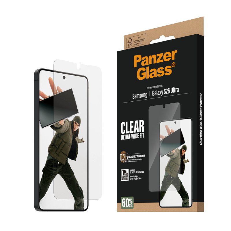 PanzerGlass Displayschutz Samsung Galaxy S26 Ultra | Ultra-Wide Fit mit EasyAligner