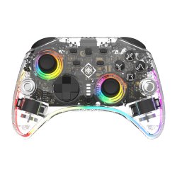 Deltaco Gaming GAM-198-T Gaming Controller Transparent Bluetooth/USB Gamepad Nintendo Switch, Nintendo Switch 2,