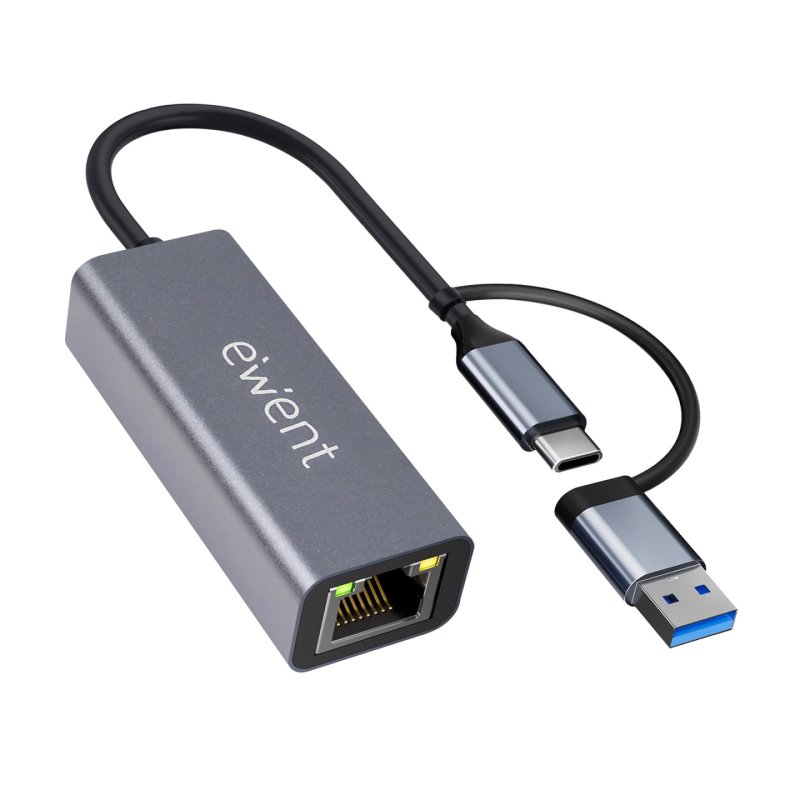 Ewent EW9819 hub & concentrateur USB 3.2 Gen 1 (3.1 Gen 1) Type-A Type-C 1000 Mbit/s Gris