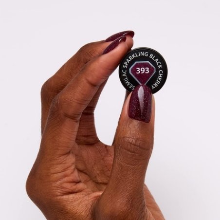 Semilac 393 Sparkling Black Cherry Nail Uv Gel Polish 7ml
