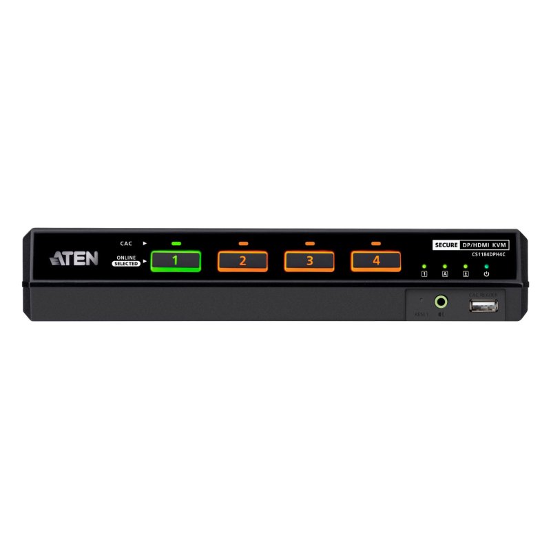 ATEN CS1184DPH4C KVM USB 5K DP HDMI 4P KVM SECURE ECRAN SIMPLE AVEC CARD READER