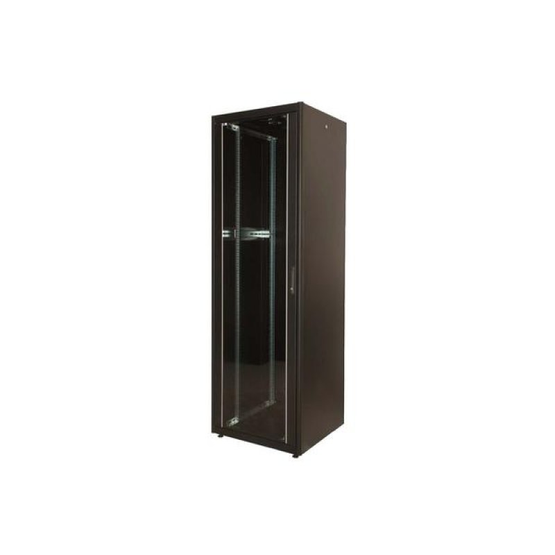 Rack in Kit 32U 600x800 glass, pan, 2 sides, 4 Mts, blk