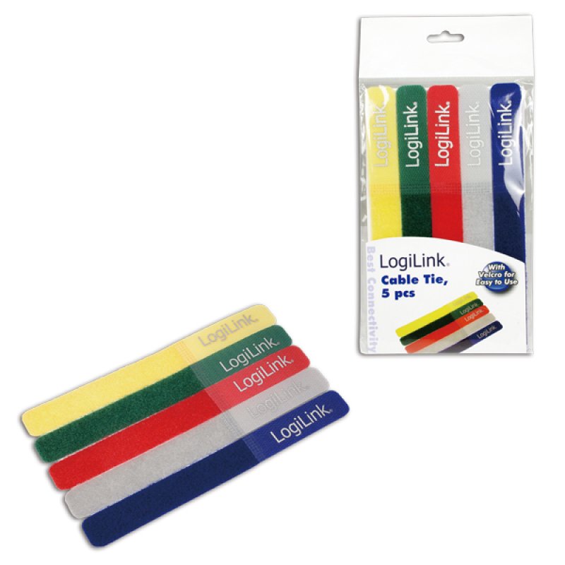 LogiLink KAB0008 serre-câbles Bleu, Vert, Gris, Rouge, Jaune