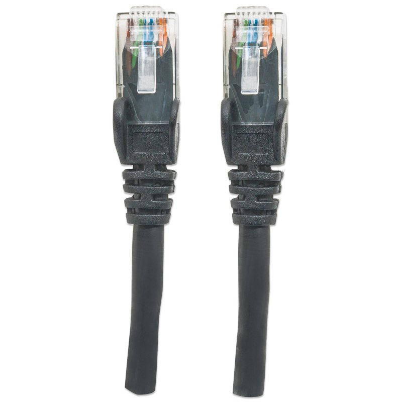 Intellinet Network Patch Cable, Cat6, 1.5m, Black, CCA, U/UTP, PVC, RJ45, Gold Plated Contacts, Snagless, Booted,