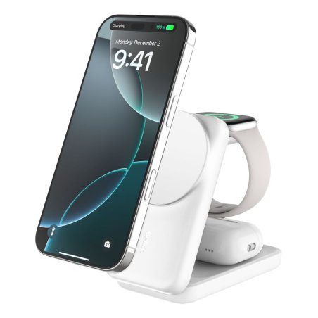 Belkin UltraCharge 25W Qi2 magn. 3-in-1 Lad.klappb.ws. WIZ036kqWH
