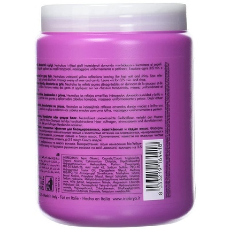 Inebrya Ice Cream No-Yellow Mask for Lightened and Grey Blonde Hair 1000ml