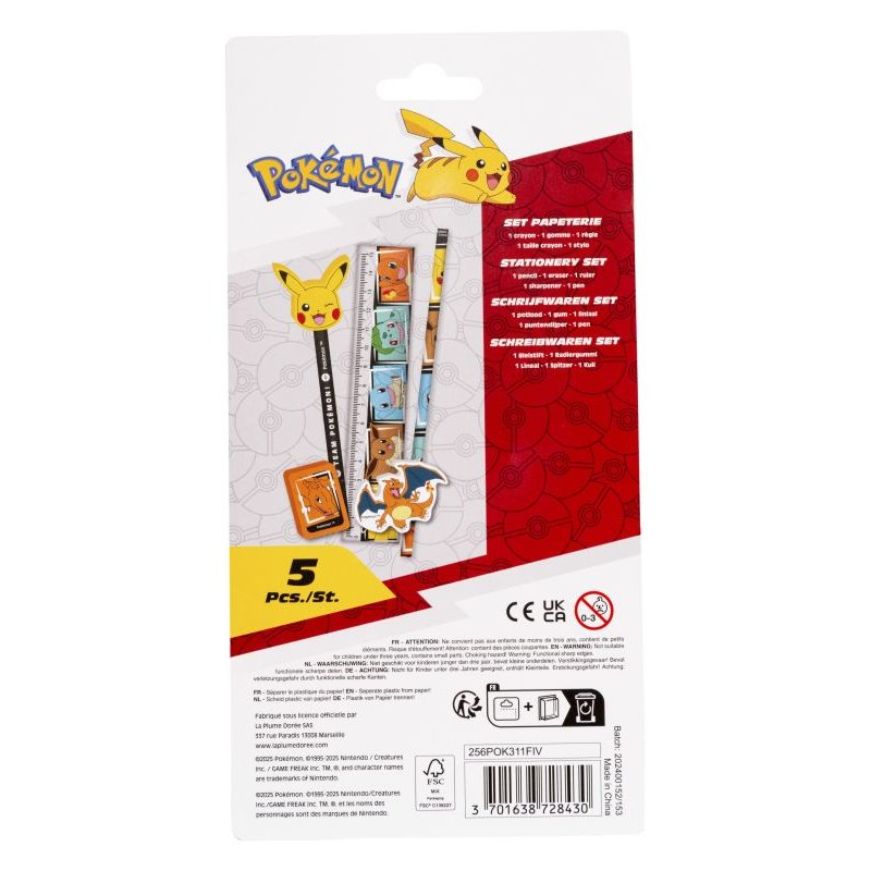 Pokémon 70429 pen/pencil set Ballpoint pen Graphite pencil Blister