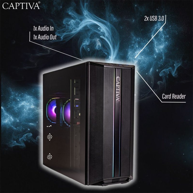 Captiva PC Advanced Gaming R92-328 AMD Ryzen 5 7500F, 32GB DDR5 RAM, Nvidia Geforce RTX 5060, 1TB M.2 SSD, Windows 11