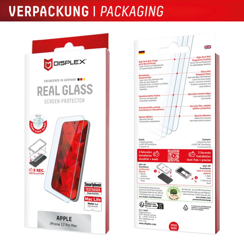 DISPLEX Real Glass MM Apple iPhone 17 Pro Max