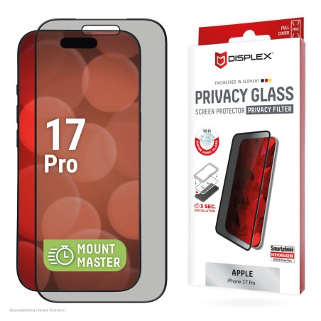 Displex Privacy Screen Protector (10H) for Apple iPhone 17 Pro, Privacy Filter